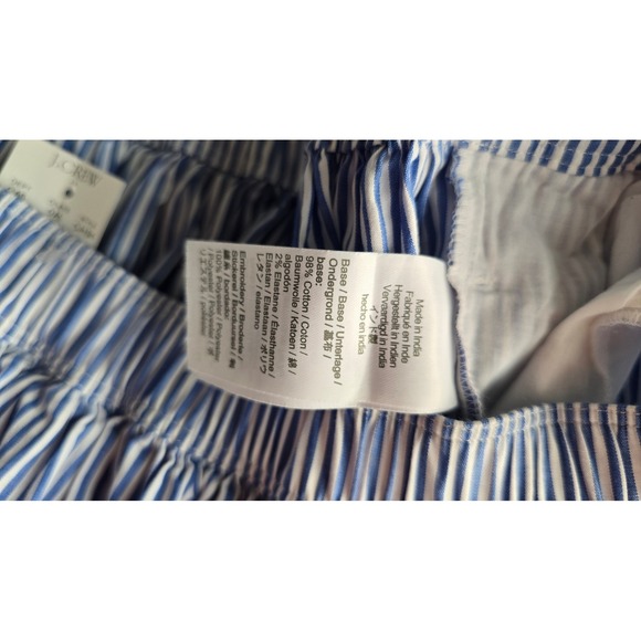 J.Crew Blue White Striped Eyelet Scallop Hem Midi Skirt CA194 Womens Medium NEW - Picture 8 of 8
